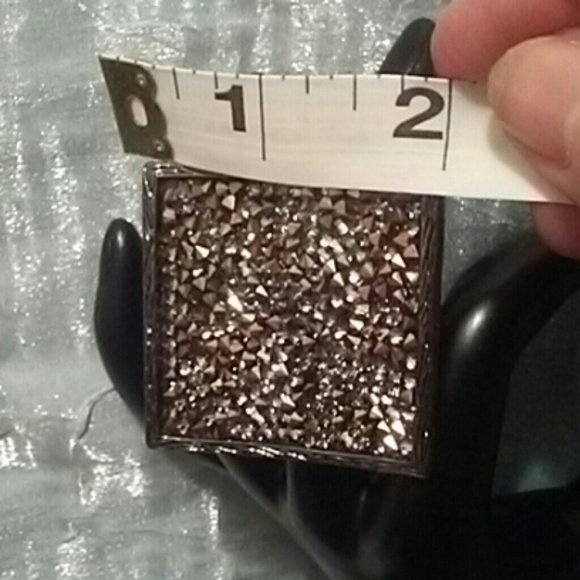 BLACK SPARKLE STATEMENT RING - Picture 3 of 4